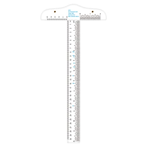 12" Clear Acrylic T-Square Ruler for Easy Reference While Crafting T-Square Ruler Hand Tool in Both Inches Metric Measurements Transparent Graduated T-Ruler Inch Metric T-Square Measuring Scale Ruler