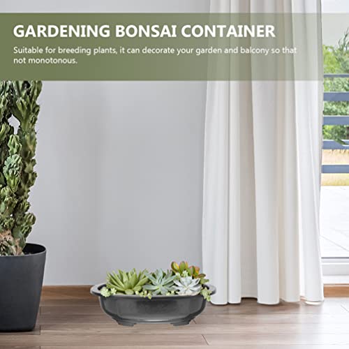 HANABASS Office Decor Bonsai Planter Pot Large 4pcs Bonsai Flowerpot Garden Use Oval Bonsai Pot Plastic Flower Pot Bonsai Container Plastic Bonsai Plants Growing Pots Plant Pots