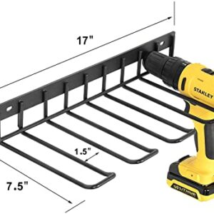 LIETENACO Power Tool Organizer, Drill Holder Wall Mount, Heavy Duty Metal Floating Tool Shelf, Garage Tool Organizers , Utility Storage Rack For Cordless Drill(Only the Shelf, No Tool)