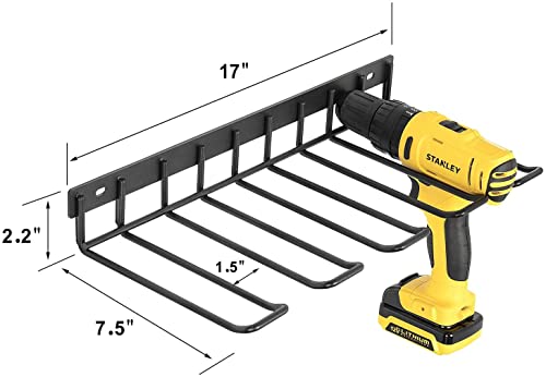 LIETENACO Power Tool Organizer, Drill Holder Wall Mount, Heavy Duty Metal Floating Tool Shelf, Garage Tool Organizers , Utility Storage Rack For Cordless Drill(Only the Shelf, No Tool)