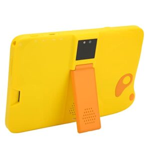 HD Tablet, 4GB 32GB Kids Tablet 2.4G 5G WiFi US Plug 100-240V 8 Core for Reading for 10.0 (Yellow)