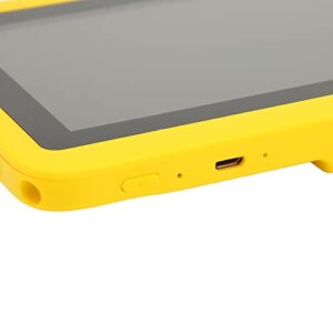 HD Tablet, 4GB 32GB Kids Tablet 2.4G 5G WiFi US Plug 100-240V 8 Core for Reading for 10.0 (Yellow)