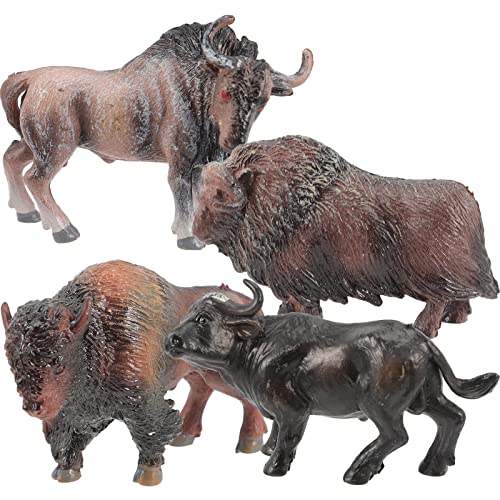 LUOZZY 4 Pcs Miniature Cow Decor Bonsai Cow Modelss Tabletop Mini Cow Figurines (B)