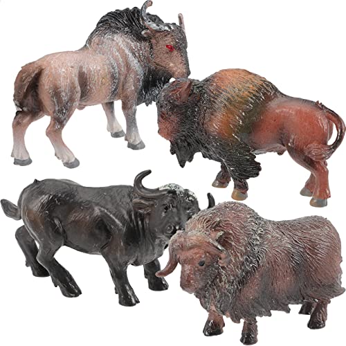 LUOZZY 4 Pcs Miniature Cow Decor Bonsai Cow Modelss Tabletop Mini Cow Figurines (B)