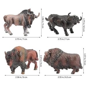 LUOZZY 4 Pcs Miniature Cow Decor Bonsai Cow Modelss Tabletop Mini Cow Figurines (B)