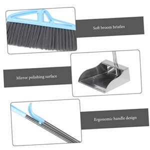 Alipis 2 Sets Stainless Steel Trash Shovel Office Bin Dustpan Kit Trash Bin Outdoor Bathroom Cleaning Room Cleaning Broom Stainless Steel + Plastic Cleaning Shovel Handheld