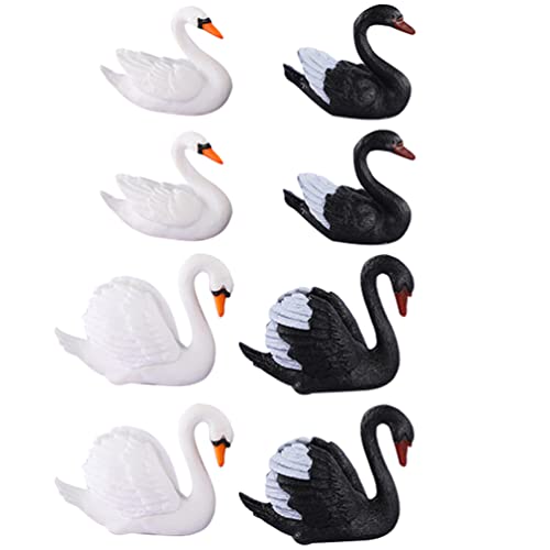 ARTIBETTER 8pcs Swan Micro Landscape Swan Miniature Mini Swan Figurines Black Swan Figurine Garden Swan Statue Swan Cake Decoration Plastic Animals Wildlife Figurines Doll PVC Lovers Desktop