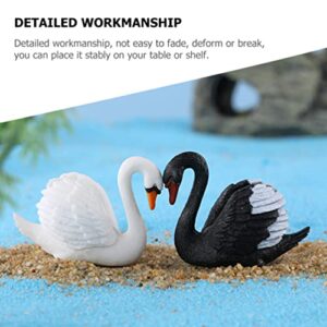 ARTIBETTER 8pcs Swan Micro Landscape Swan Miniature Mini Swan Figurines Black Swan Figurine Garden Swan Statue Swan Cake Decoration Plastic Animals Wildlife Figurines Doll PVC Lovers Desktop