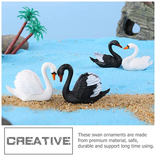 ARTIBETTER 8pcs Swan Micro Landscape Swan Miniature Mini Swan Figurines Black Swan Figurine Garden Swan Statue Swan Cake Decoration Plastic Animals Wildlife Figurines Doll PVC Lovers Desktop