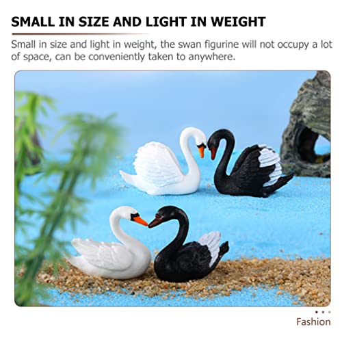 ARTIBETTER 8pcs Swan Micro Landscape Swan Miniature Mini Swan Figurines Black Swan Figurine Garden Swan Statue Swan Cake Decoration Plastic Animals Wildlife Figurines Doll PVC Lovers Desktop