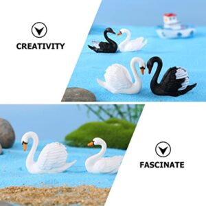 ARTIBETTER 8pcs Swan Micro Landscape Swan Miniature Mini Swan Figurines Black Swan Figurine Garden Swan Statue Swan Cake Decoration Plastic Animals Wildlife Figurines Doll PVC Lovers Desktop