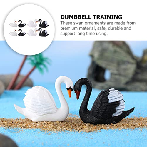 ARTIBETTER 8pcs Swan Micro Landscape Swan Miniature Mini Swan Figurines Black Swan Figurine Garden Swan Statue Swan Cake Decoration Plastic Animals Wildlife Figurines Doll PVC Lovers Desktop