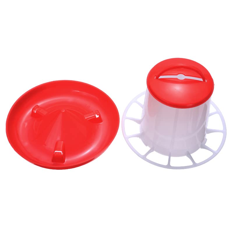 GMKWAN Chick Feeder and Waterer Set, 3.3lb Chick Feeder & 1L Chick Waterer, Lightweight and Hangable Chick Feeder for Backyard Chicken Keepers