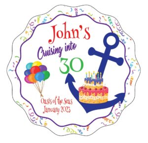 happy birthday magnet decoration customized for your stateroom door on your disney cruise, carnival, royal caribbean, etc. - personalized