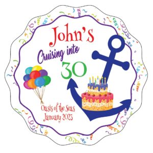 Happy Birthday Magnet Decoration Customized for your Stateroom Door on your Disney Cruise, Carnival, Royal Caribbean, etc. - Personalized