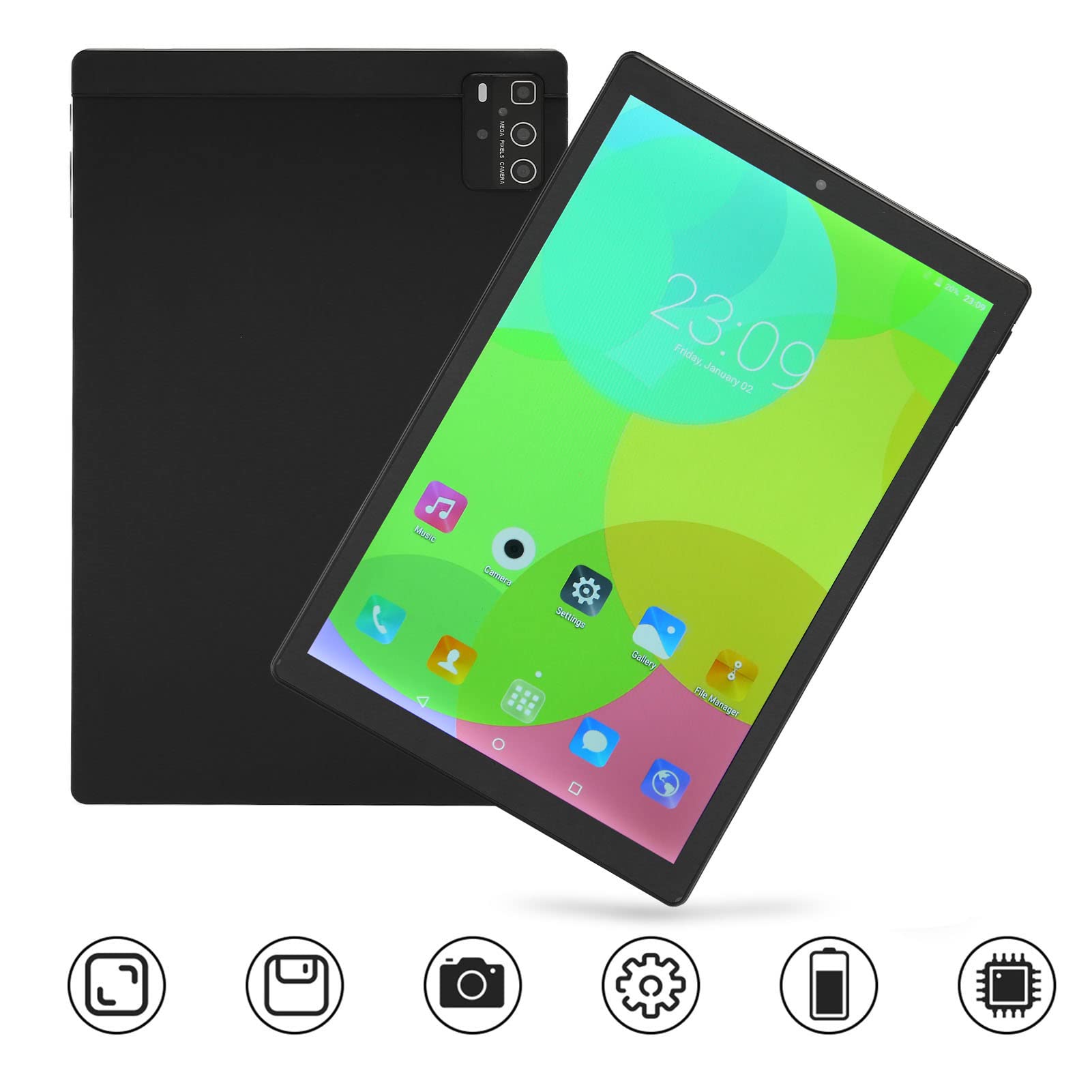 CUIFATI 2K IPS Tablet 10.1 in, Tablet 6GB RAM 128GB ROM, 11 Sysrtem, 2560x1600 IPS Display, 5MP + 8MP Camera, BT, Type C, 128GB SD