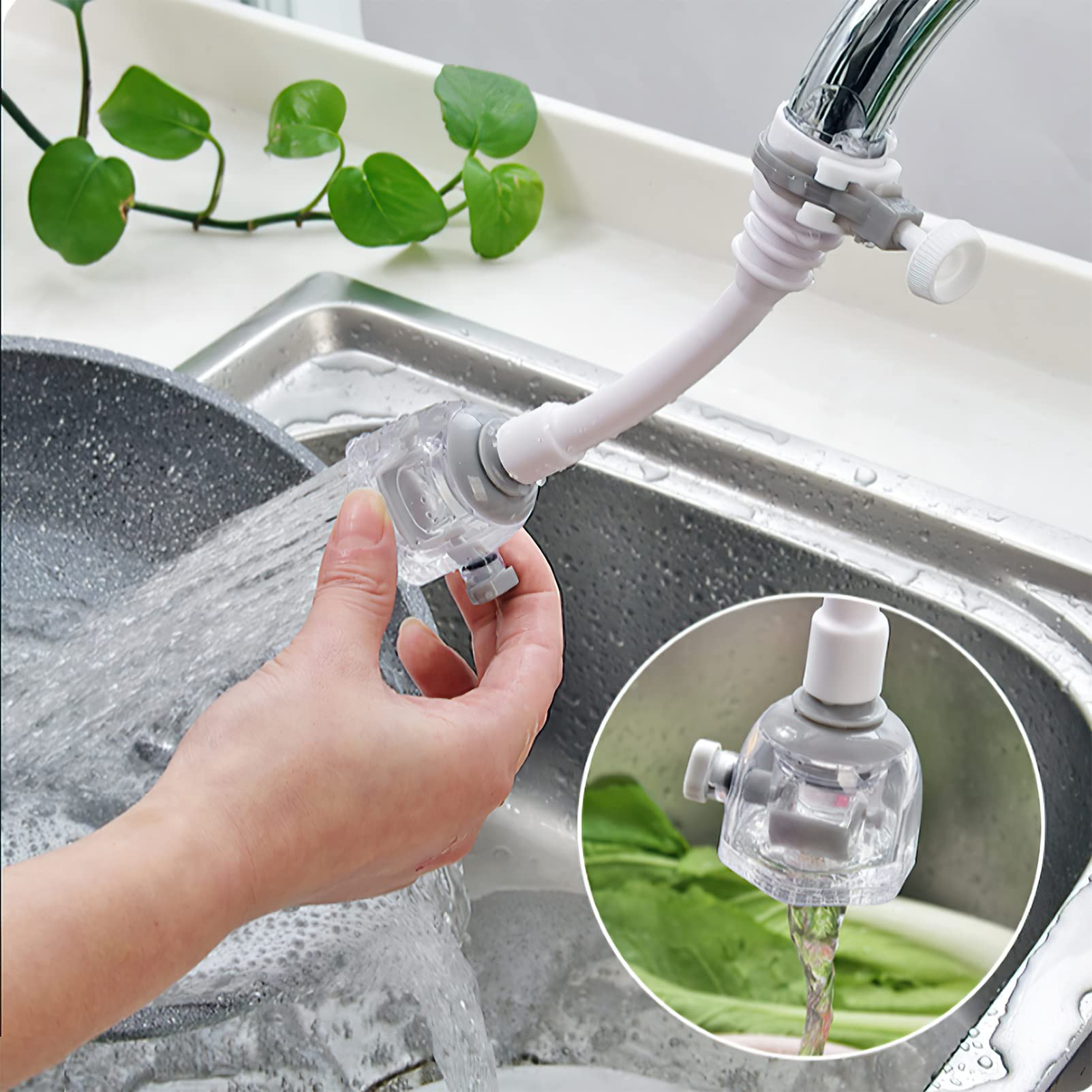 CALLARON 2pcs Water Purifying Faucet Extension Tap Nozzle Rubber Tap Rubber Nozzle Water Purifier for Faucet Drinking Strainer Faucet Filter for Basin Shower Head Splash Proof Abs