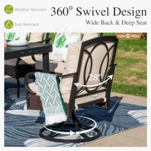 Sophia & William Patio Outdoor Dining Sets for 8, Outdoor Table Furniture Set 9 Piece- 1 Rectangular Expandable Patio Table and 8 Padded Swivel Dining Chairs