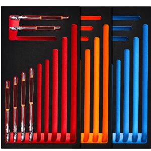 3 pcs foam wrench organizer ratcheting tool tray wrench tool box organizer for combination storage, 3 colors