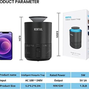 Mosquito Trap NONTAIL Fruit Fly Traps for Indoors,Catcher & Killer for Gnat, Moth, Flies, Non-Zapper Insect Traps with UV Light Fan & Sticky Glue