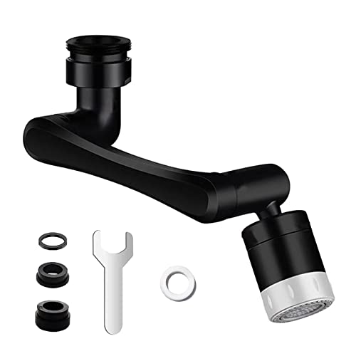 Faucet Extender for Bathroom Sink Upgraded 1440°Universal Swivel Faucet Aerator with 2 Water Outlet Modes Rotating Robotic Arm Splash Filter Faucet Bubbler Attachment for Kitchen & Bath