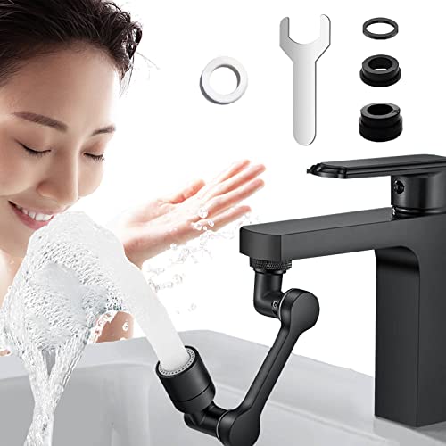Faucet Extender for Bathroom Sink Upgraded 1440°Universal Swivel Faucet Aerator with 2 Water Outlet Modes Rotating Robotic Arm Splash Filter Faucet Bubbler Attachment for Kitchen & Bath