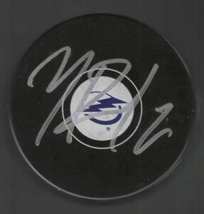 nick paul signed tampa bay lightning puck - autographed nhl pucks