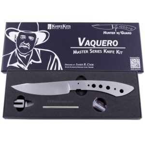 EZSMITH Knife Making Kit - Vaquero - DIY Master Series Fixed Blade - (Blade Blank & Pinstock w/Curly Maple Handle Scales) - (Gift Boxed) - (James R. Cook, MS - USA Design) - (by KnifeKits)