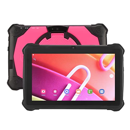 Yunseity 7 Inch Eye Protection Screen Kids Tablet, 2.4G 5G WiFi Calling Tablet Pc, 4GB RAM 32GB ROM 128GB Expandable, MT6582 8 Core CPU, 5000Mah Battery, Front 5MP Rear 8MP (Pink)