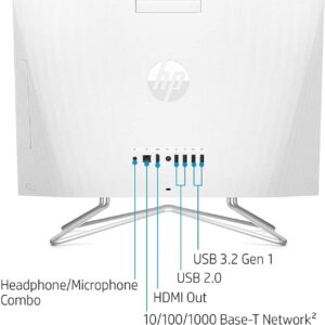 HP All-in-One Desktop, 21.5" FHD Display, Intel Celeron J4025, 16GB RAM, 1TB SSD, Webcam, Wired Keyboard&Mouse, WiFi, HDMI, RJ-45, Windows 11 Home, White