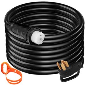 vevor 15 ft 50 amp generator extension cord 4 wire 8 gauge generator cord 125v 250v ul listed generator power cord n14-50p & ss2-50r twist lock connectors (15ft 30 amp)