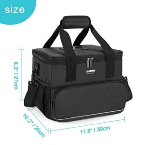 Trunab Insulated Medical Bag with Adjustable Dividers, Medicine Supplies Water-Resistant Bag for Home, Travel, Camping, Empty Bag - Patented Design,Black