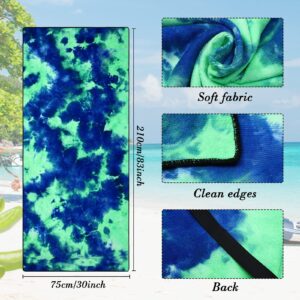 2 Pcs Beach Chair Cover Tie Dye Lounge Chair Towel Cover Pool Chair Cover Microfiber Chaise for Sunbathing Patio Pool Beach Hotel, Easy to Carry Around, 30 x 83 Inch