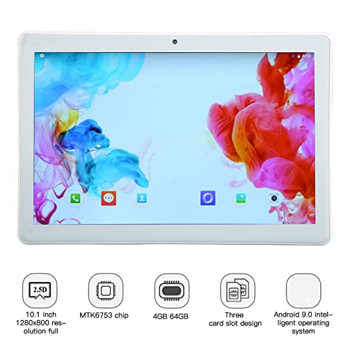 Pomya Tablet, 10.1 Inch 1280x800 IPS LCD Tablet for Android 9.0, 4G LTE Calling Tablet with Dual Cameras, 4GB RAM 64GB ROM Dual SIM Tablet for Daily Use