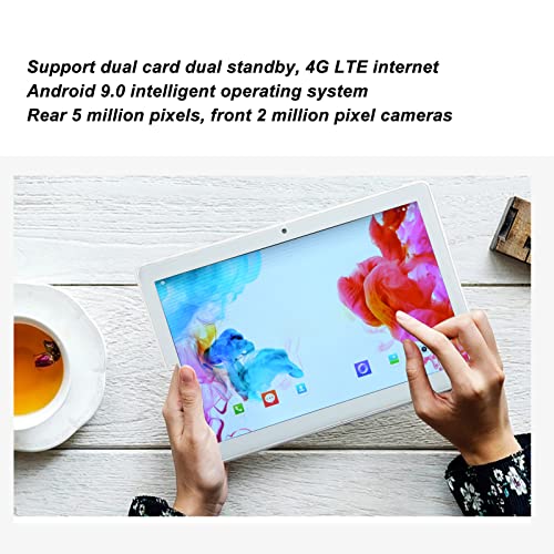 Pomya Tablet, 10.1 Inch 1280x800 IPS LCD Tablet for Android 9.0, 4G LTE Calling Tablet with Dual Cameras, 4GB RAM 64GB ROM Dual SIM Tablet for Daily Use