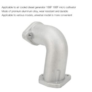 Generator Intake Elbow,Standard Size Intake Pipe Aluminum Alloy for 186F 188F Micro Cultivator