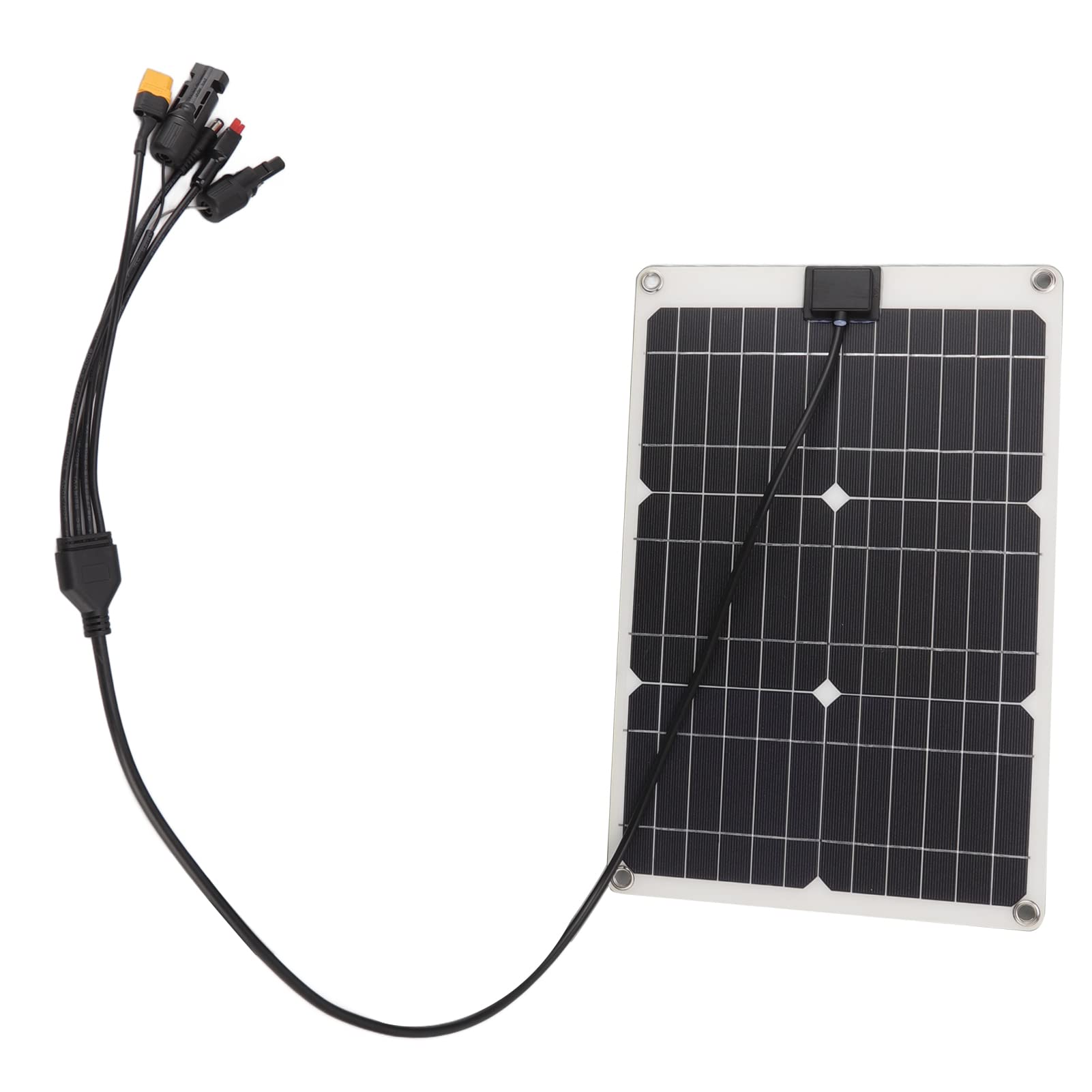 Solar Battery Panel 50W 4 Connectors Monocrystalline Silicon 18V Output High Efficiency Portable Solar Charger Panel