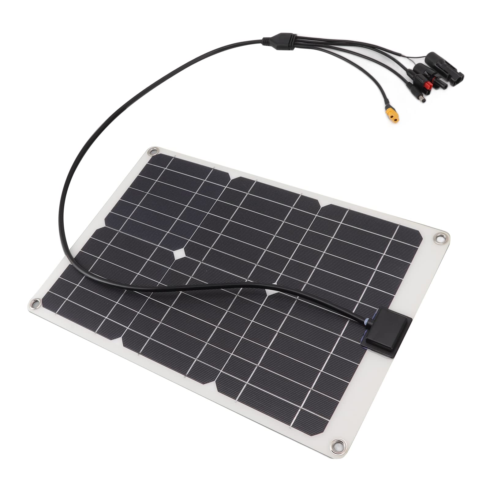 Solar Battery Panel 50W 4 Connectors Monocrystalline Silicon 18V Output High Efficiency Portable Solar Charger Panel