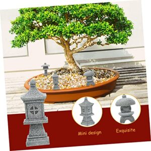 STOBOK 12 Pcs Simulation Landscape Furnishing Articles Outdoor Container Small Container Small Fish Tank Decorations Mini Aquarium Mini Zen Garden Mini Pagoda Statue Landscape Adornments