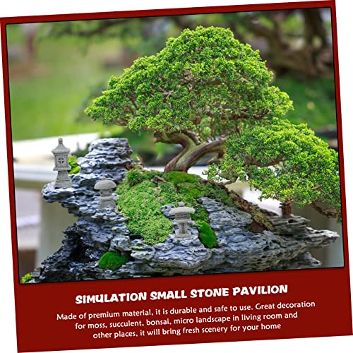 STOBOK 12 Pcs Simulation Landscape Furnishing Articles Outdoor Container Small Container Small Fish Tank Decorations Mini Aquarium Mini Zen Garden Mini Pagoda Statue Landscape Adornments