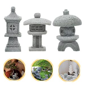 STOBOK 12 Pcs Simulation Landscape Furnishing Articles Outdoor Container Small Container Small Fish Tank Decorations Mini Aquarium Mini Zen Garden Mini Pagoda Statue Landscape Adornments