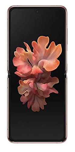 Galaxy Z Flip Factory Unlocked New Android Cell Phone Smartphone 256GB Storage Folding Glass Technology Long-Lasting Mobile Battery Mystic Bronze (Renewed)