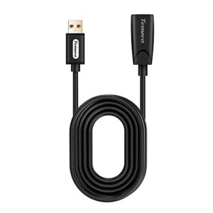 Tenveo 2.0 5M Active Extended USB Cable with Signal Amplifier Type A Male to Female No Delay Efficient Data Transmission Compatible with Webcam USB Keyboard Home Work Standing Version