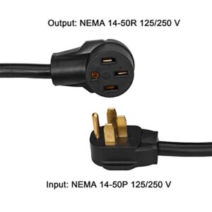 EV Extension Cord for Model 3/S/X/Y - Compatible with NEMA L14-50 generators (125/250V, 30-Amp)