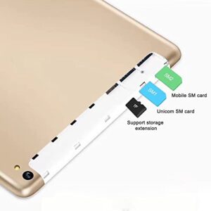 Tablet Computer, 10.1Inch Tablet Android 8.1 1GB+ 16G Octa-Core Dual SIM &Camera 2MP+2MP Support Chat, WiFi Tablet PC ComputerUS, (Gold)