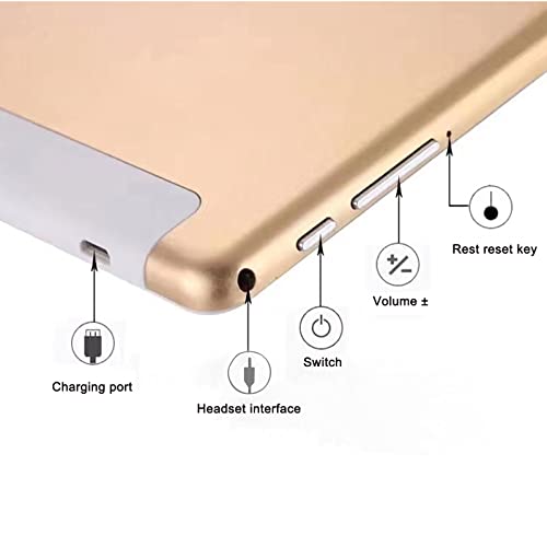 Tablet Computer, 10.1Inch Tablet Android 8.1 1GB+ 16G Octa-Core Dual SIM &Camera 2MP+2MP Support Chat, WiFi Tablet PC ComputerUS, (Gold)