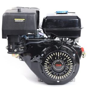 bjtdllx gas engine, 4 stroke 15hp 420cc gas engine motor, 9kw 3600rpm ohv gasoline motor single cylinder air cooling engine motor for water pumps vibrators generators, 6.5l large fuel tank -black