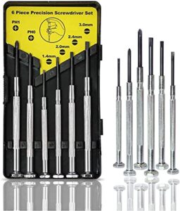 6pcs mini screwdriver set, precision small screwdriver kit for jewelry watch eyeglass electronics repair - premium screwdrivers with 6 different size flathead and phillips, gadgets tools for home