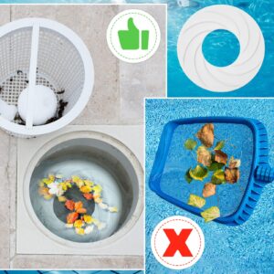 Pool Skimmer Basket 8 inch Solar Pool Skimmer No Hands Skimmer Basket Pool Basket Skimmer Pool Cleaner Basket Skimmer Basket for in Ground Pool for Reduce Pool Cleaning Times (2 Pcs)