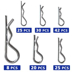 Hitch Pins Clip Pins 190Pcs, Linch and PTO Pins for Trailers Tractors Trucks Towing Mowing, Farm Equipment, Snow Plows, Lawnmowers Garage, Heavy Duty Trailers Accessories Tractor Attachments